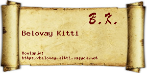 Belovay Kitti névjegykártya